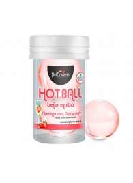 Лубрикант на масляной основе Hot Ball Beija Muito с ароматом клубники и шампанского (2 шарика по 3 гр.) - HotFlowers - купить с доставкой в Нижневартовске