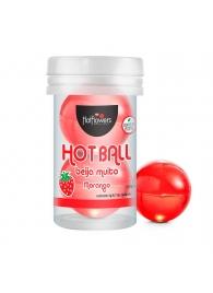 Лубрикант на масляной основе Hot Ball Beija Muito с ароматом клубники (2 шарика по 3 гр.) - HotFlowers - купить с доставкой в Нижневартовске