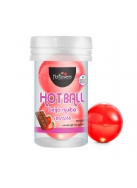 Лубрикант на масляной основе Hot Ball Beija Muito с ароматом шоколада и клубники (2 шарика по 3 гр.) - HotFlowers - купить с доставкой в Нижневартовске