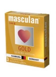 Презервативы Masculan Ultra Gold с золотым напылением и ароматом ванили - 3 шт. - Masculan - купить с доставкой в Нижневартовске