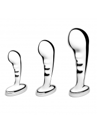 Набор из 3 стальных стимуляторов простаты Stainless Steel P-spot Training Set - b-Vibe - в Нижневартовске купить с доставкой