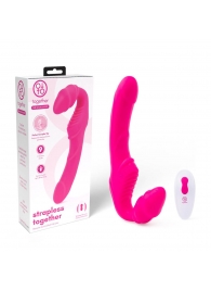 Розовый безремневой страпон на радиоуправлении Strapless Together - 22 см. - Together Toy - купить с доставкой в Нижневартовске
