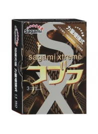 Суженные к основанию презервативы Sagami Xtreme COBRA - 3 шт. - Sagami - купить с доставкой в Нижневартовске