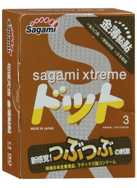 Презервативы Sagami Xtreme FEEL UP с точечной текстурой и линиями прилегания - 3 шт. - Sagami - купить с доставкой в Нижневартовске