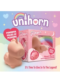 Персиковый клиторальный стимулятор Unihorn Heart Throb с режимом пульсации - Unihorn