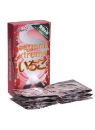 Презервативы Sagami Xtreme Strawberry c ароматом клубники - 10 шт. - Sagami - купить с доставкой в Нижневартовске