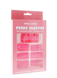 Набор из 7 розовых насадок на пенис ONE-A-DAY PENIS SLEEVES PINK - Seven Creations - в Нижневартовске купить с доставкой