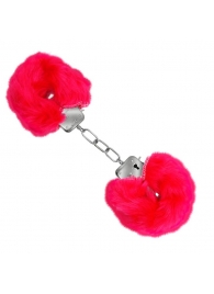 Красные меховые наручники Love с ключиками - Baile - купить с доставкой в Нижневартовске