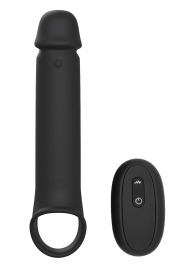 Черная насадка-удлинитель с вибрацией Vibrating Extender With Remote - Dream Toys - в Нижневартовске купить с доставкой