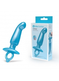 Голубая анальная пробка для массажа простаты Hither Silicone Prostate Plug - 14,3 см. - b-Vibe - в Нижневартовске купить с доставкой