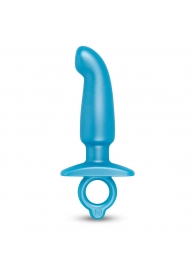 Голубая анальная пробка для массажа простаты Hither Silicone Prostate Plug - 14,3 см. - b-Vibe - в Нижневартовске купить с доставкой