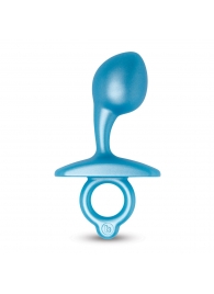 Голубая анальная пробка для массажа простаты Bulb Silicone Prostate Plug - 10,7 см. - b-Vibe - в Нижневартовске купить с доставкой