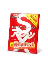 Утолщенный презерватив Sagami Xtreme FEEL LONG с точками - 1 шт. - Sagami - купить с доставкой в Нижневартовске