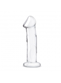 Прозрачный стеклянный фаллоимитатор 6’’ Glass Dildo With Veins   Flat Base - 15,2 см. - Glas