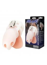 Белая клетка для пениса Silicone Small 2 in Cock Cage With Ball Divider - BlueLine - купить с доставкой в Нижневартовске