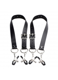 Ремни с зажимами для половых губ Spread Labia Spreader Straps with Clamps - XR Brands - купить с доставкой в Нижневартовске