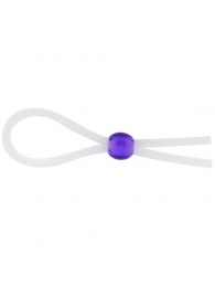 Прозрачное лассо с фиолетовой бусиной SILICONE COCK RING WITH BEAD LAVENDER - NMC - в Нижневартовске купить с доставкой