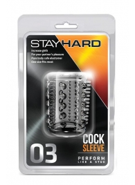 Прозрачная насадка с шипами и шишечками STAY HARD COCK SLEEVE 03 CLEAR - Blush Novelties - в Нижневартовске купить с доставкой