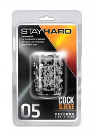 Прозрачная насадка с капельками STAY HARD COCK SLEEVE 05 CLEAR - Blush Novelties - в Нижневартовске купить с доставкой