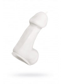 Белая свеча в форме пениса - 47 гр. - Pecado - купить с доставкой в Нижневартовске