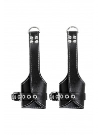 Черные подвесы с белой строчкой - Pecado - купить с доставкой в Нижневартовске