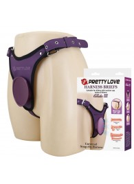 Фиолетовые трусики харнесс с платформой Caludio III - Baile - купить с доставкой в Нижневартовске