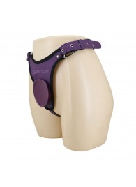 Фиолетовые трусики харнесс с платформой Caludio III - Baile - купить с доставкой в Нижневартовске