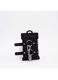 Черно-красные кожаные оковы - Crazy Handmade - купить с доставкой в Нижневартовске