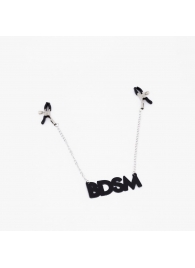 Зажимы на соски с кожаной подвеской BDSM - Crazy Handmade - купить с доставкой в Нижневартовске