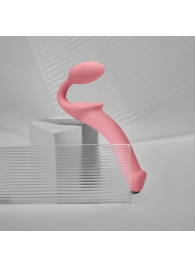 Розовый безремневой страпон Strap-on-me Semi-Realistic Bendable Strap-On size M - Strap-on-me - купить с доставкой в Нижневартовске