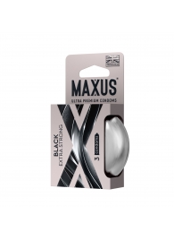 Черные утолщенные презервативы MAXUS Extra Strong с железным кейсом - 3 шт. - Maxus - купить с доставкой в Нижневартовске