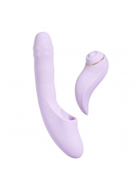 Сиреневый вибромассажер со съёмным клиторальным пульсатором DuoGlow - Svakom купить в Нижневартовске с доставкой в Orgasmix.ru Сиреневый вибромассажер со съёмным клиторальным пульсатором DuoGlow - Svakom