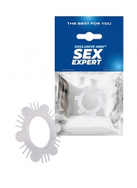 Эластичное эрекционное кольцо с шипиками и шариками - Sex Expert - в Нижневартовске купить с доставкой