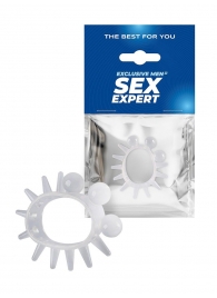 Эластичное эрекционное кольцо с шариками и лучами - Sex Expert - в Нижневартовске купить с доставкой