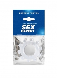 Прозрачное эрекционное кольцо со стимулирующими шариками - Sex Expert - в Нижневартовске купить с доставкой