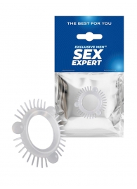 Эластичное эрекционное кольцо с 3 шариками и шипами - Sex Expert - в Нижневартовске купить с доставкой