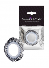 Эластичное эрекционное колечко с черными «ресничками» - Sextaz - в Нижневартовске купить с доставкой