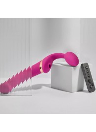 Ярко-розовый безремневой страпон Multi Orgasm Bendable Strap-On size XL с клиторальной стимуляцией - Strap-on-me - купить с доставкой в Нижневартовске