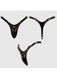 Черный пояс для фиксации насадок Strap-On-Me Leatherette Harness Fabulous - Strap-on-me - купить с доставкой в Нижневартовске