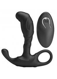 Черный изогнутый массажёр простаты с вибрацией и пультом ДУ - Baile - в Нижневартовске купить с доставкой