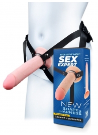 Мужской полый страпон на регулируемых ремешках - 22 см. - Sex Expert - купить с доставкой в Нижневартовске