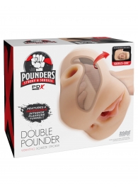 Телесный мастурбатор с вибрацией Double Pounder Vibrating Squeeze Stroker - Pipedream - в Нижневартовске купить с доставкой