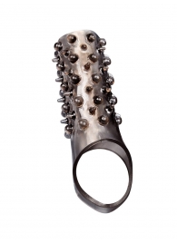 Дымчатая насадка на пенис с шипами и выпуклостями - 12,5 см. - Sex Expert - в Нижневартовске купить с доставкой