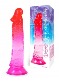 Яркий розово-красный фаллоимитатор с присоской - Erowoman-Eroman