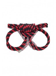 Черно-красные наручники-оковы ’’Узел-омега’’ из хлопковой веревки - Pecado - купить с доставкой в Нижневартовске