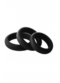 Набор из 3 черных эрекционных колец Smooth Silicone Cockring Pack - Dream Toys - в Нижневартовске купить с доставкой