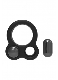 Черное эрекционное кольцо с утяжелителями Cockring Dual Weight - Dream Toys - в Нижневартовске купить с доставкой