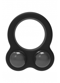 Черное эрекционное кольцо с утяжелителями Cockring Dual Weight - Dream Toys - в Нижневартовске купить с доставкой