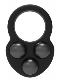 Черное эрекционное кольцо с утяжелителями - Dream Toys - в Нижневартовске купить с доставкой