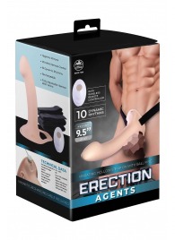 Телесный полый страпон с вибрацией Erection Agents - 24,1 см. - NMC - купить с доставкой в Нижневартовске